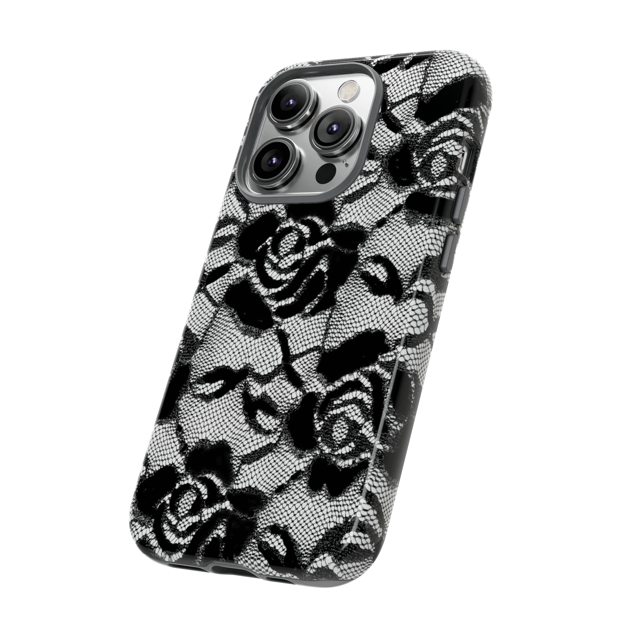 Black Rose Lace Gothic Flower - Protective Phone Case