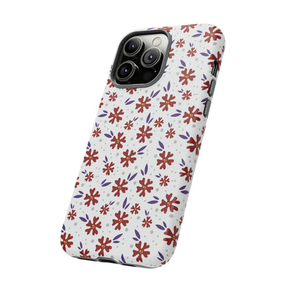 Red Flower Pattern - Protective Phone Case