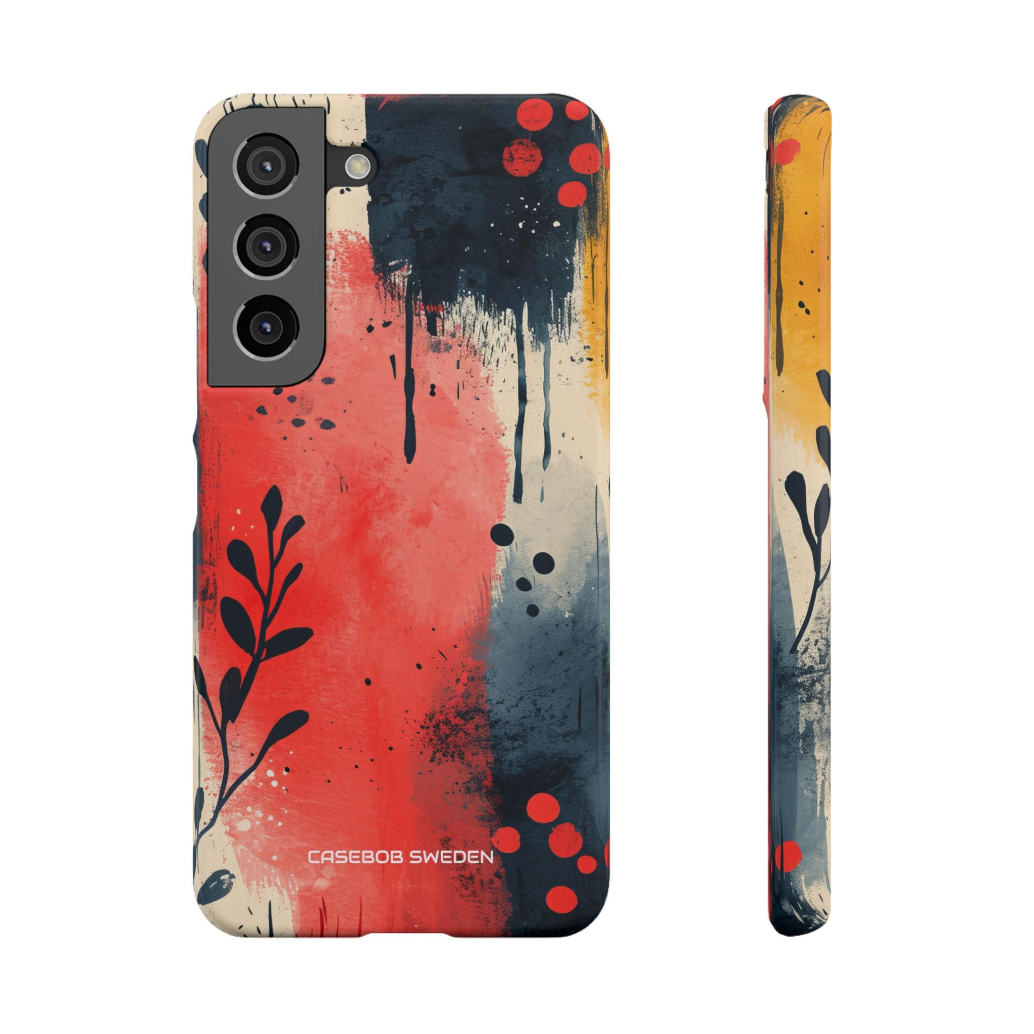 Red Blue Abstract Florals - Slim Samsung S22 Phone Case