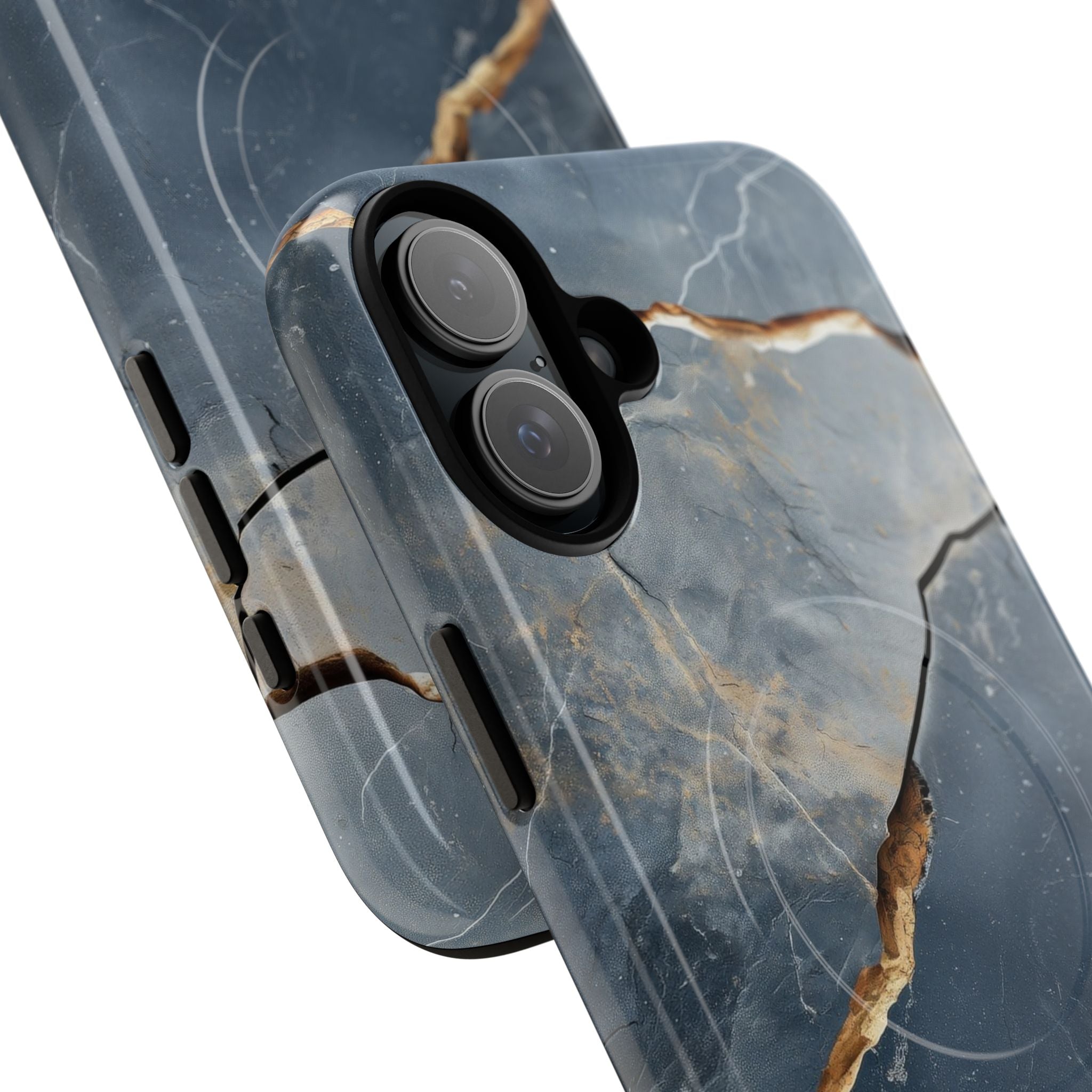 Jagged Vein Navy iPhone 16 Plus Case - Tough+