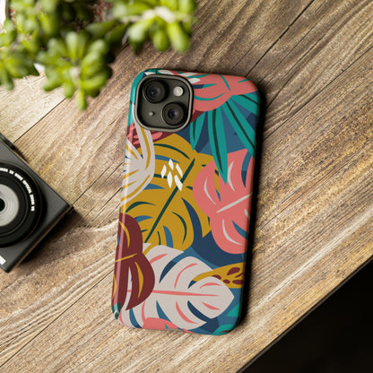 Tropical Leaf Mono - Protective Phone Case