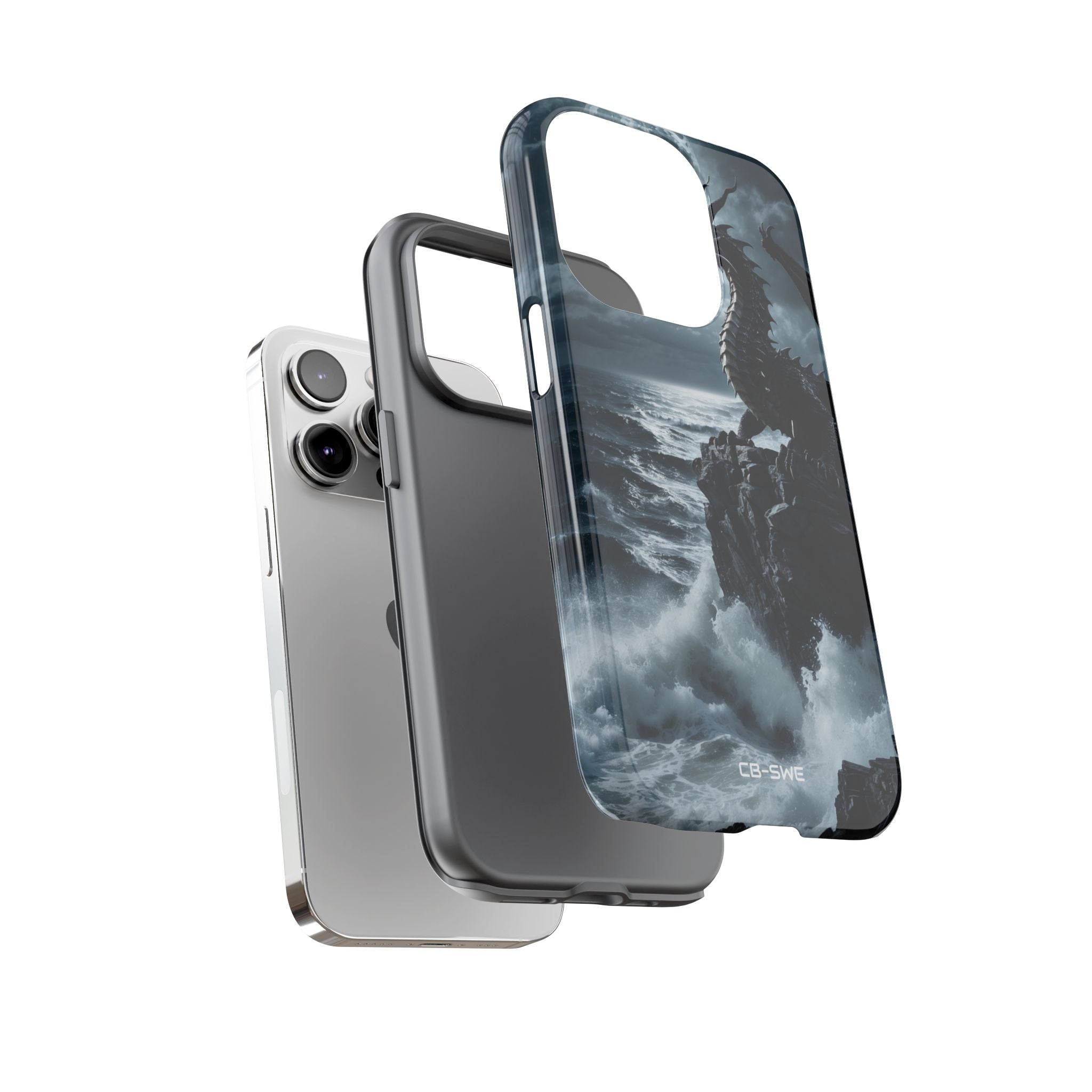 Dragon Roars Against Sea - iPhone Case