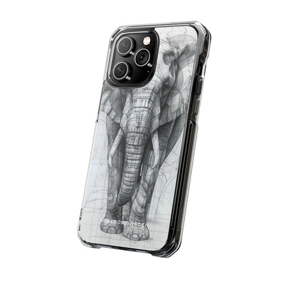 Elephant Line Geometry iPhone 14 - Clear Impact Phone Case