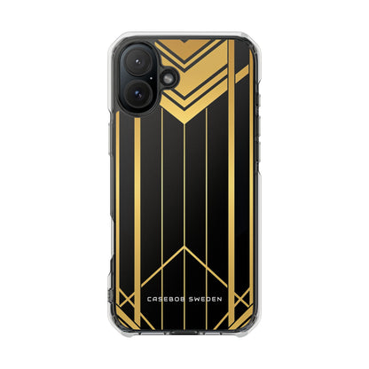 "Golden Art Deco Symmetry in Geometric Elegance" iPhone 16 - Clear Impact Phone Case