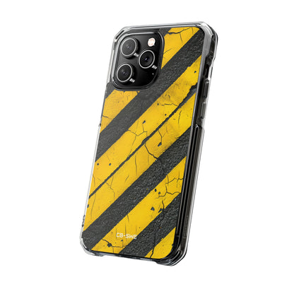 Cracked Hazard Lines iPhone Case - Impact
