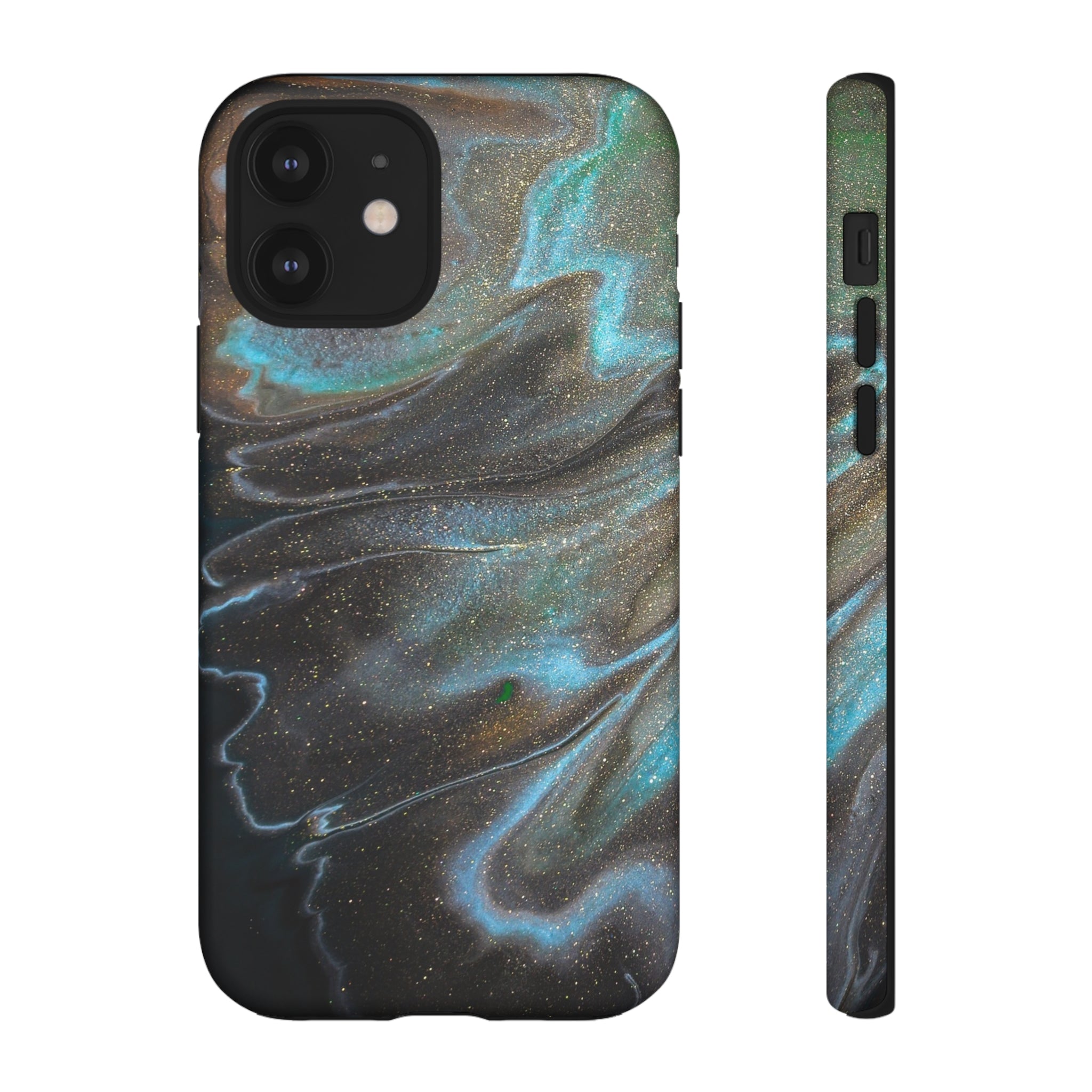 Smaragd Glitter Ink Art iPhone Case (Protective) iPhone 12 Matte Phone Case