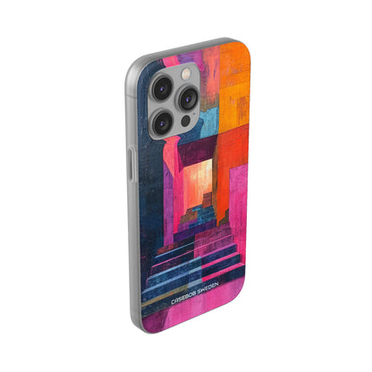 Pink Orange Geometry - Flexi iPhone 14 Phone Case