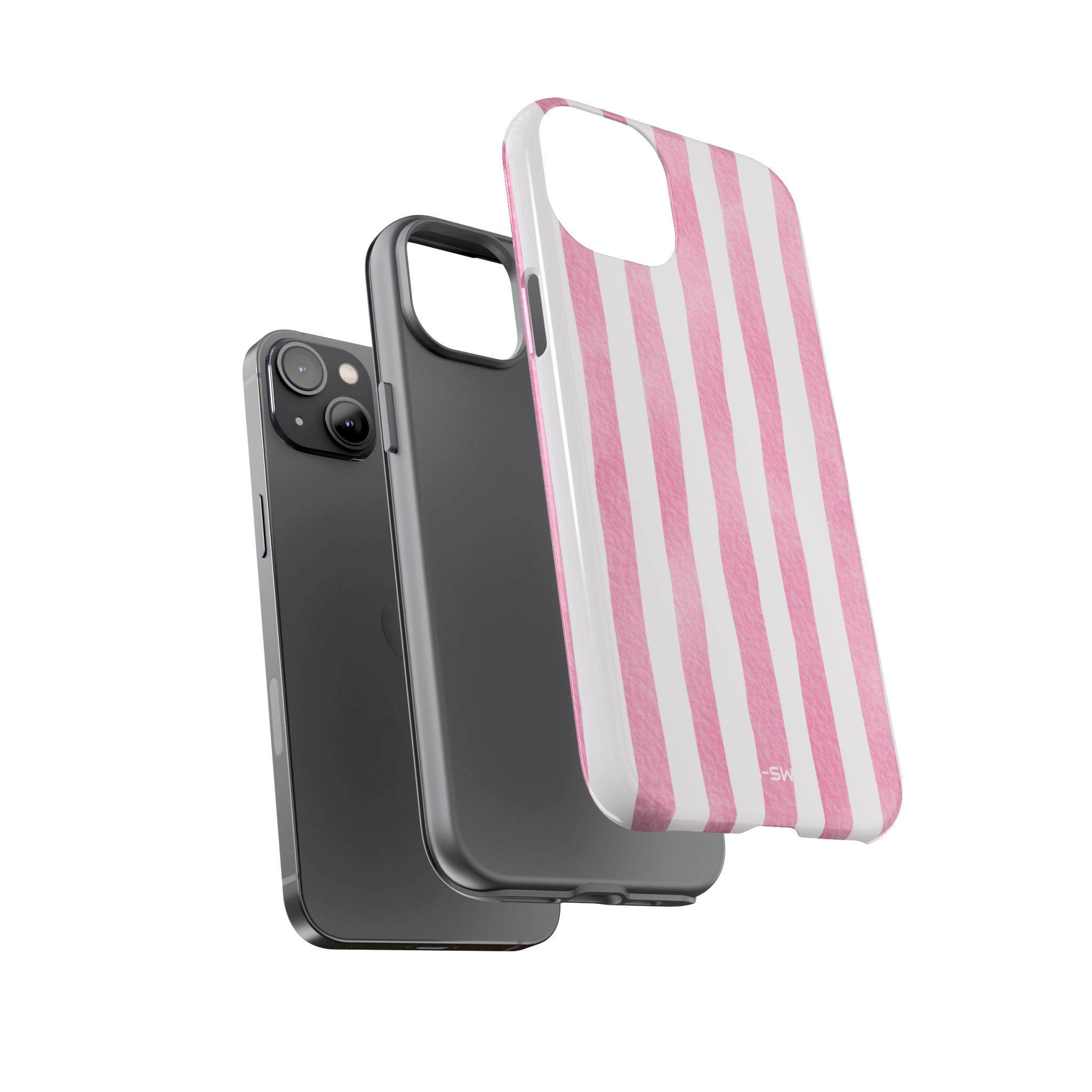 Pink Watercolor Stripes - iPhone Case