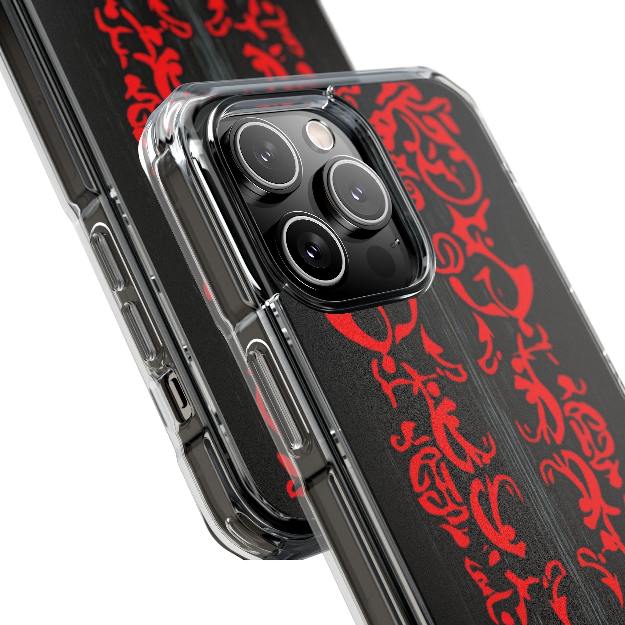 Gothic Crimson Symmetry iPhone 14 - Clear Impact Phone Case