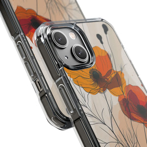 Fiery Floral Abstraction - Phone Case for iPhone (Clear Impact - Magnetic)