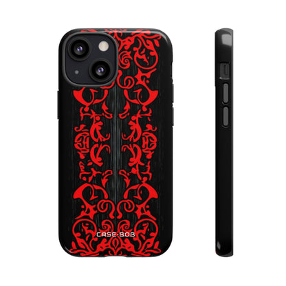 Crimson Spiral iPhone 13 Mini Case - Tough