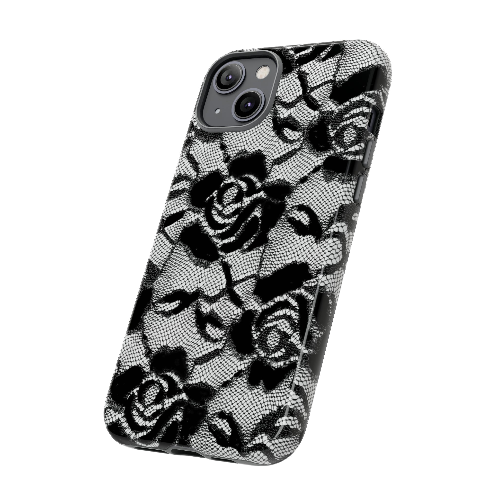 Black Rose Lace Gothic Flower - Protective Phone Case