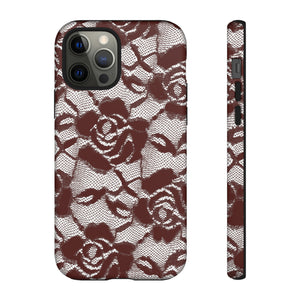 Red Lace Gothic Flower - Protective Phone Case