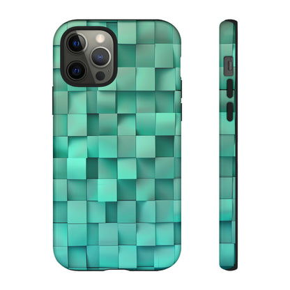 Teal Tranquility: Square Gradient - Protective Phone Case