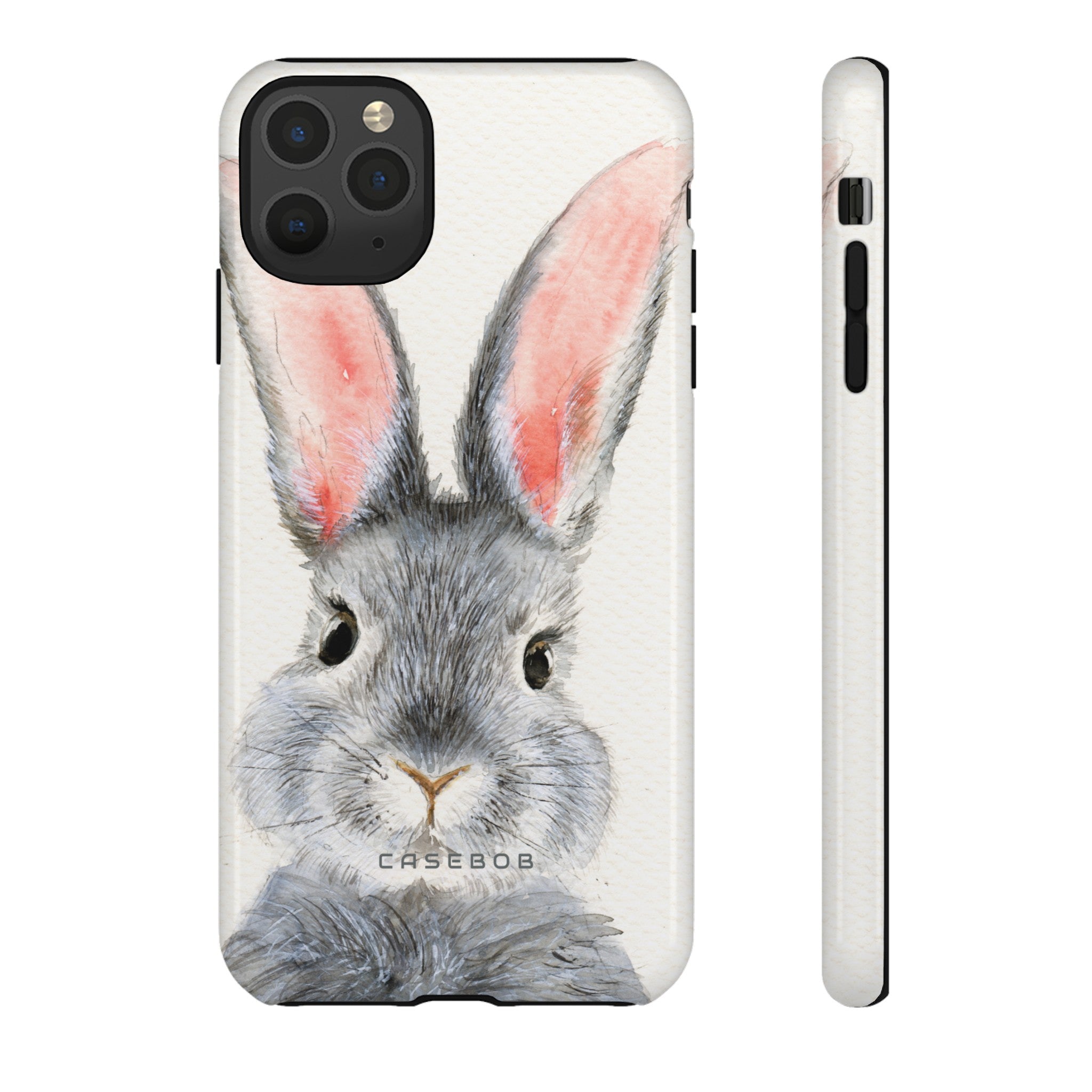 Watercolor of Fluffy Rabbit - Protective Phone Case