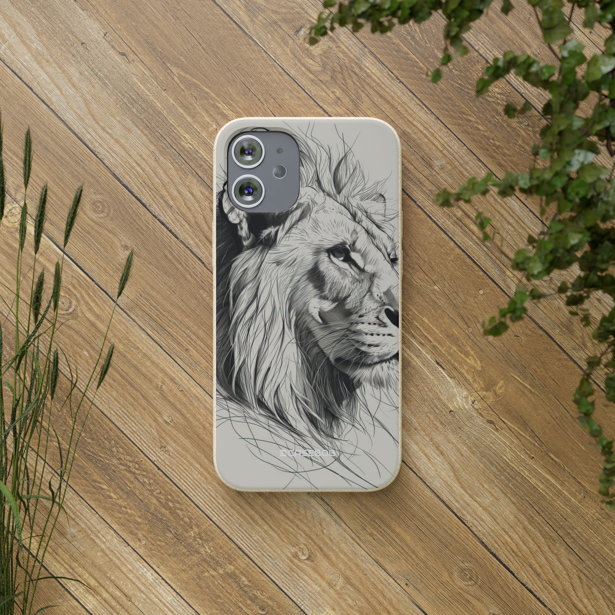 Majestic Linework Lion | Biodegradable Phone Case