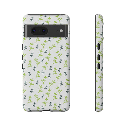 White Flower Pattern - Protective Phone Case