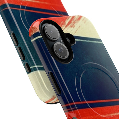 Blue Diagonal Motion iPhone 16 Case - Tough+