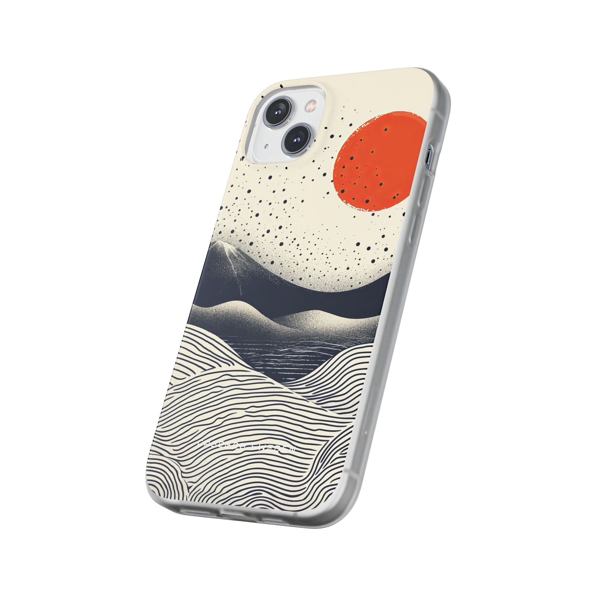 Red Sun Over Flowing Horizons iPhone 14 - Flexi Phone Case