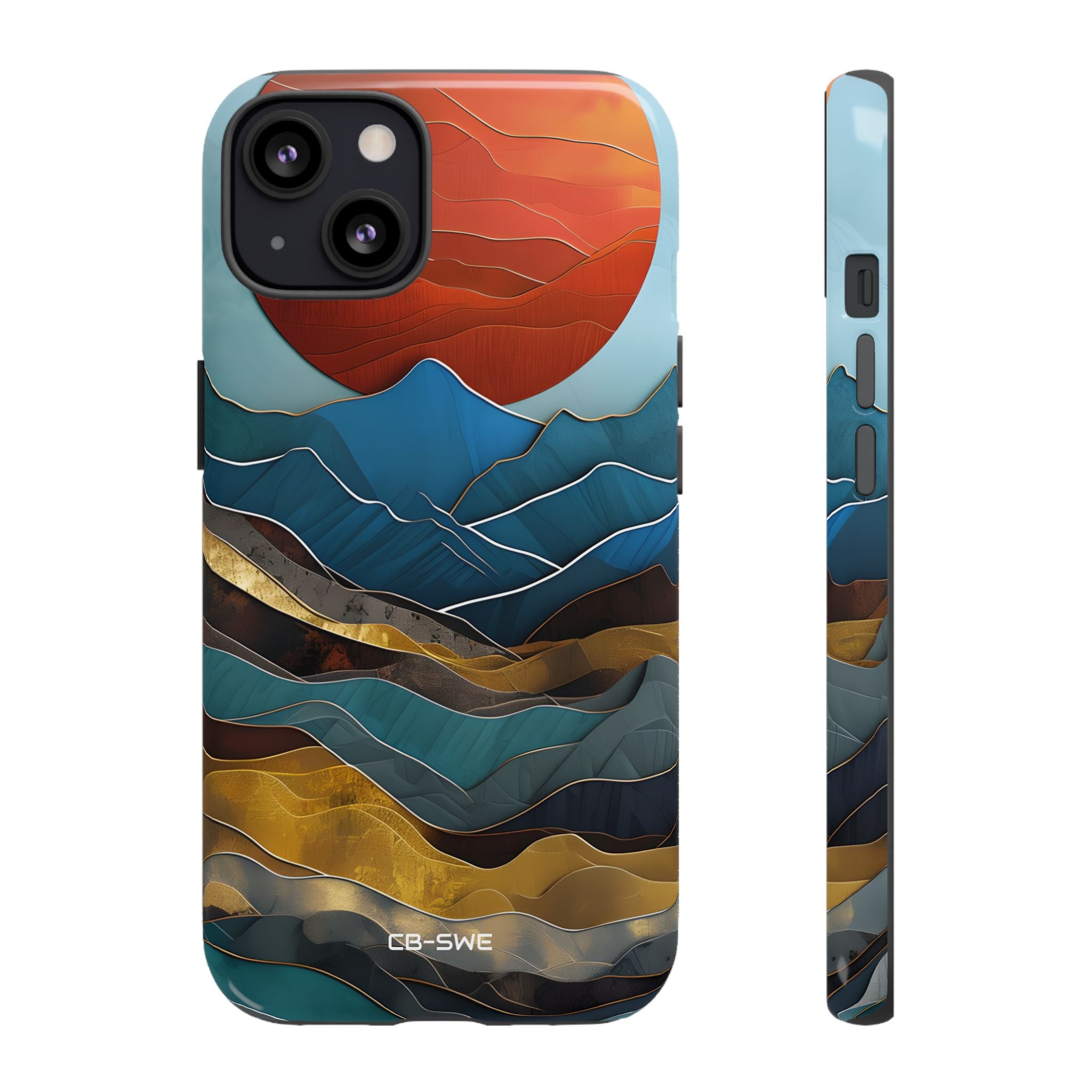 Sunset Geometry Waves - iPhone Case