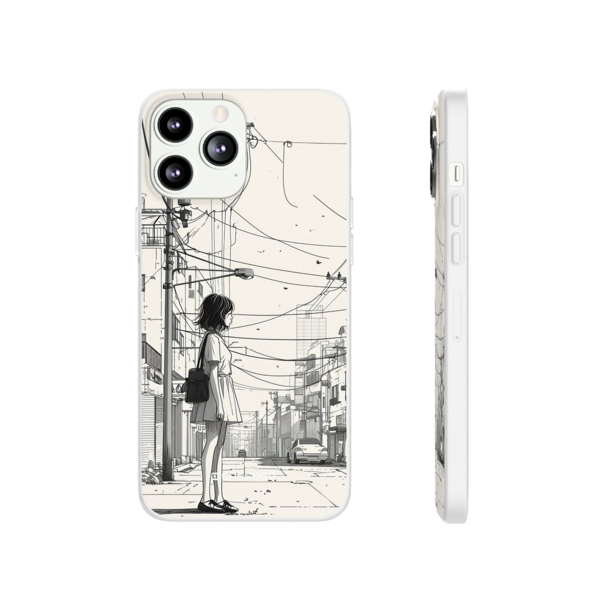 Urban Solitude Sketch | Flexible Phone Case for iPhone