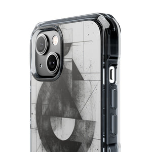 Monochrome Geometry - Phone Case for iPhone (Clear Impact - Magnetic)