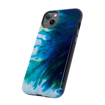 Blue Liquid Ink Art - Protective Phone Case