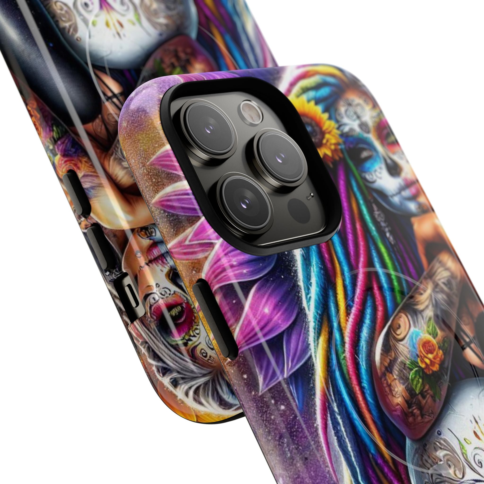 Sunflower Skull Glow iPhone 14 Pro Max Case - Tough+