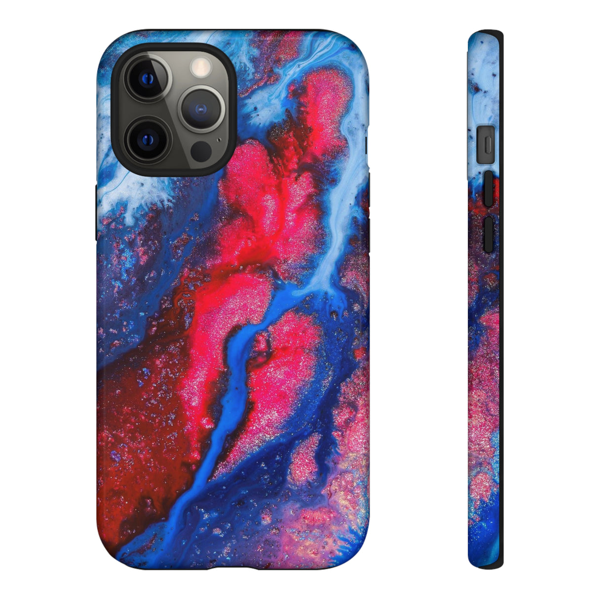 Red n Blue Ink Art iPhone Case (Protective) iPhone 12 Pro Max Glossy Phone Case