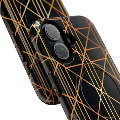 Golden Geometric Elegance iPhone 16 - Tough+