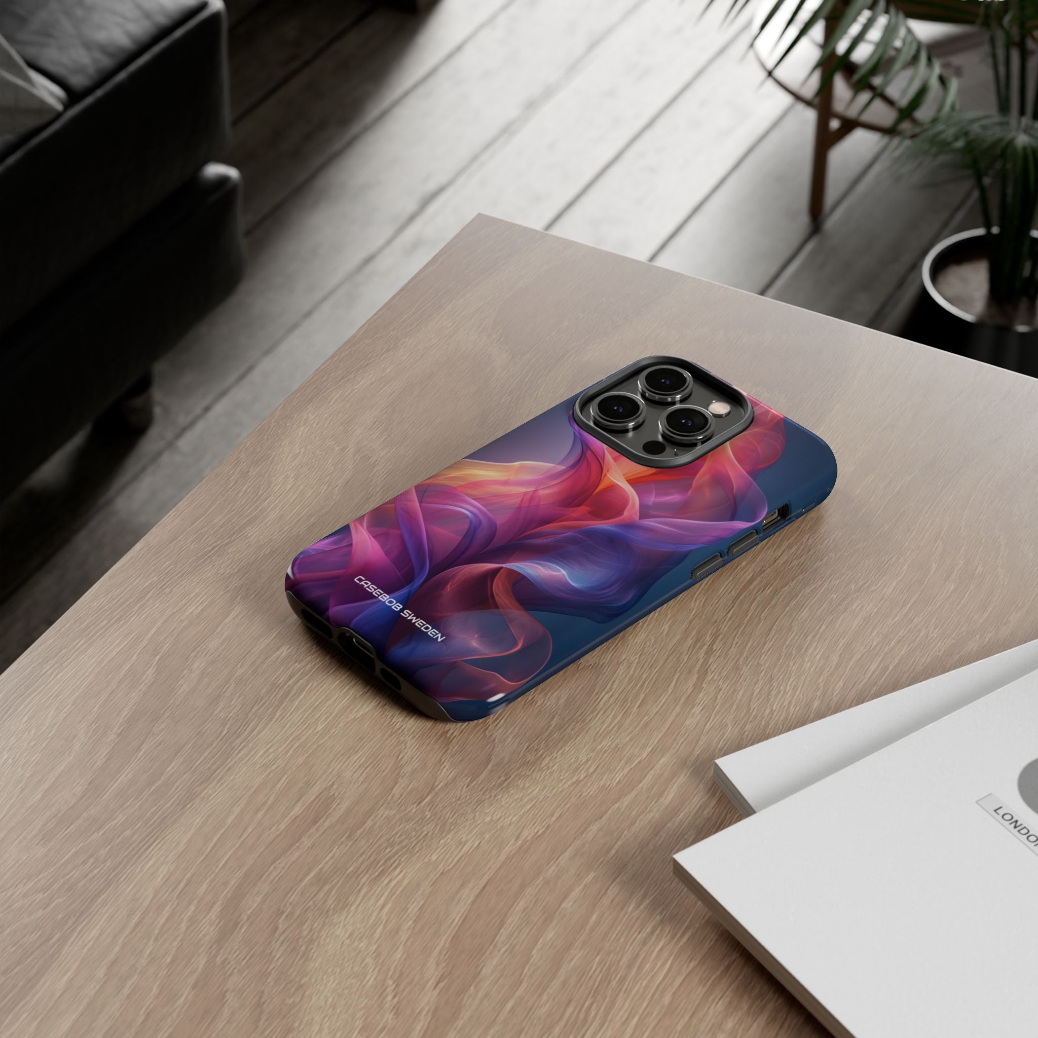 Violet Orange Flow - Tough iPhone 14 Phone Case