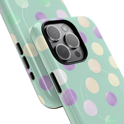 Pastel Polka Dots - Tough + MagSafe® iPhone 15 Phone Case