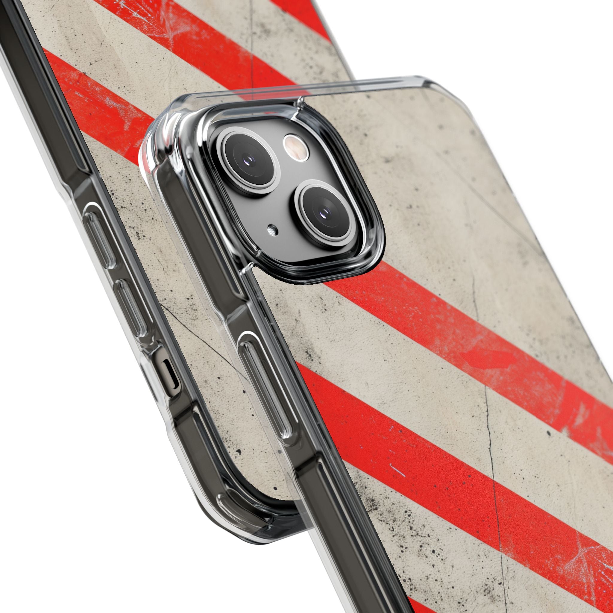 Striker Crimson Stripes iPhone 14 - Clear Impact Phone Case