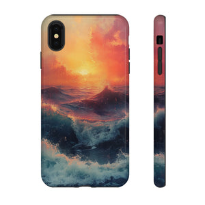 Pastel Waves at Sundown - Protective Phone Case