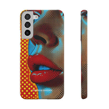 Yellow Red Pop Art Portrait - Slim Samsung S22 Phone Case