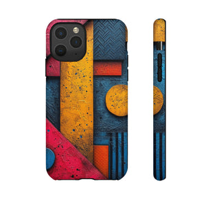 Neon Geometric Fusion - Protective Phone Case