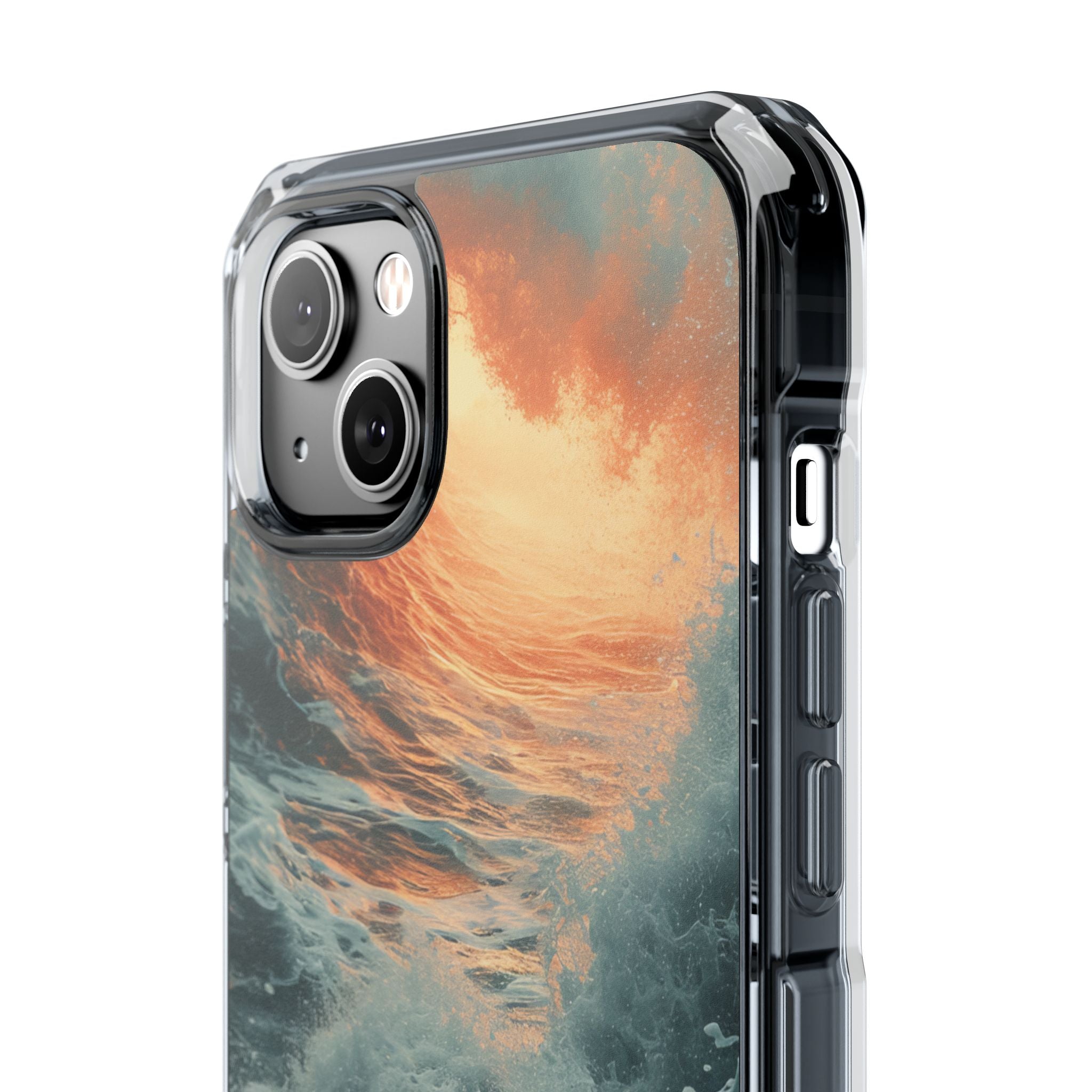 Fiery Wave Power - Clear Impact iPhone 14 Phone Case