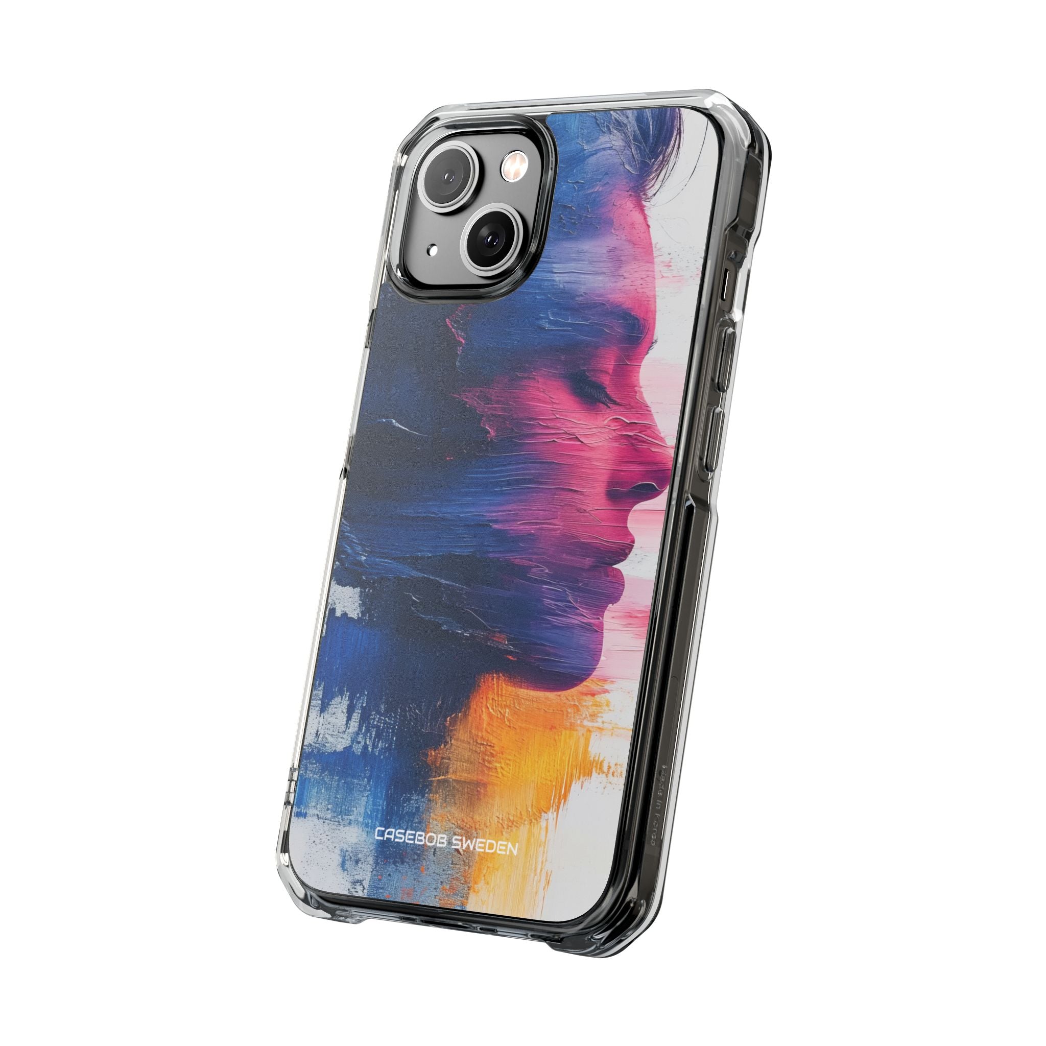 Blue Magenta Portrait - Clear Impact iPhone 14 Phone Case