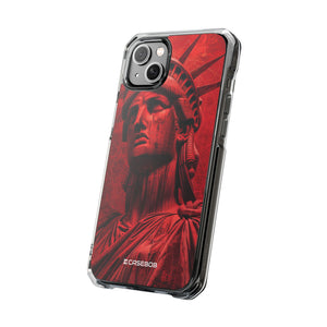 Red Liberty Revolution – Handyhülle für iPhone (Clear Impact – Magnetisch)