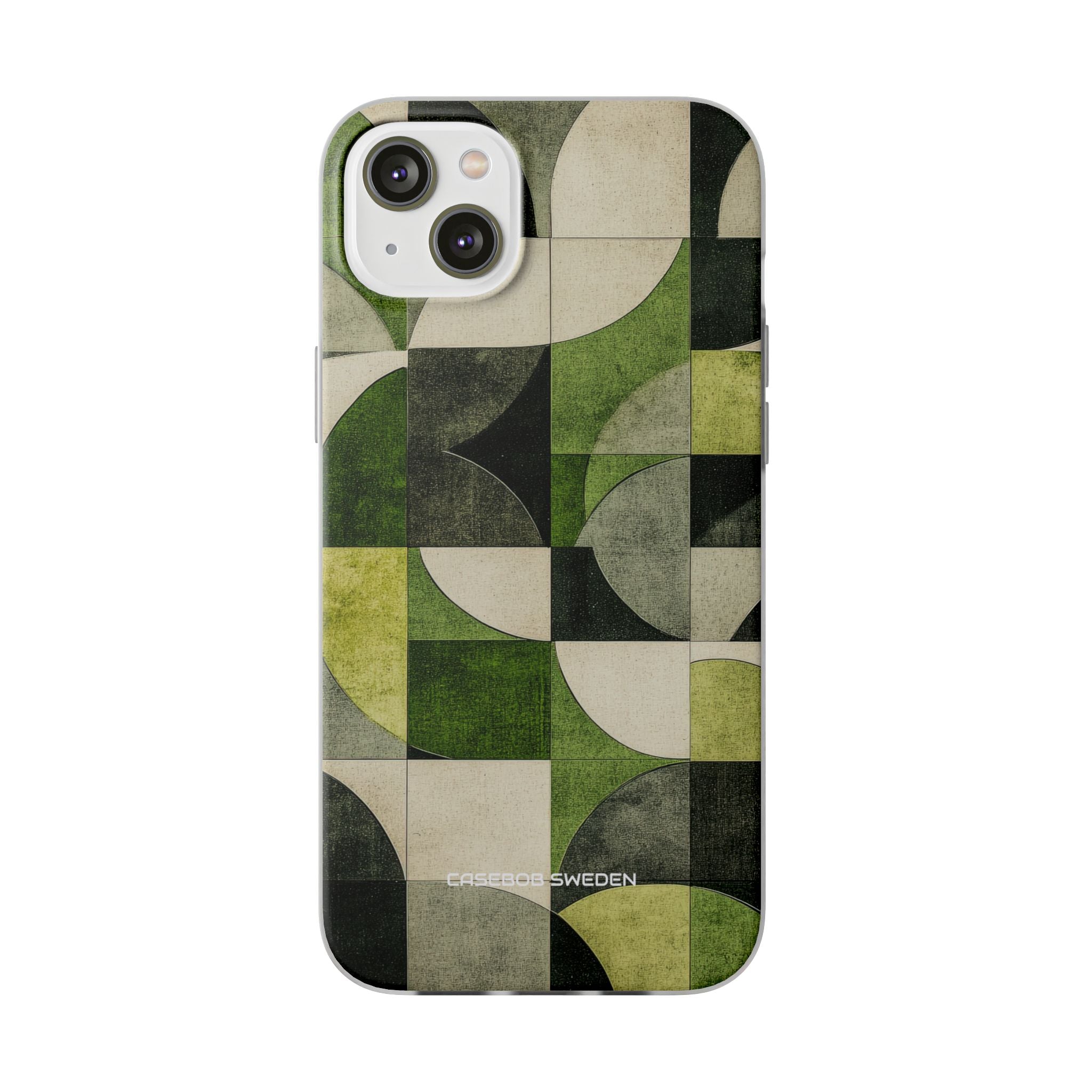 Green Geometric Harmony - Flexi iPhone 14 Phone Case