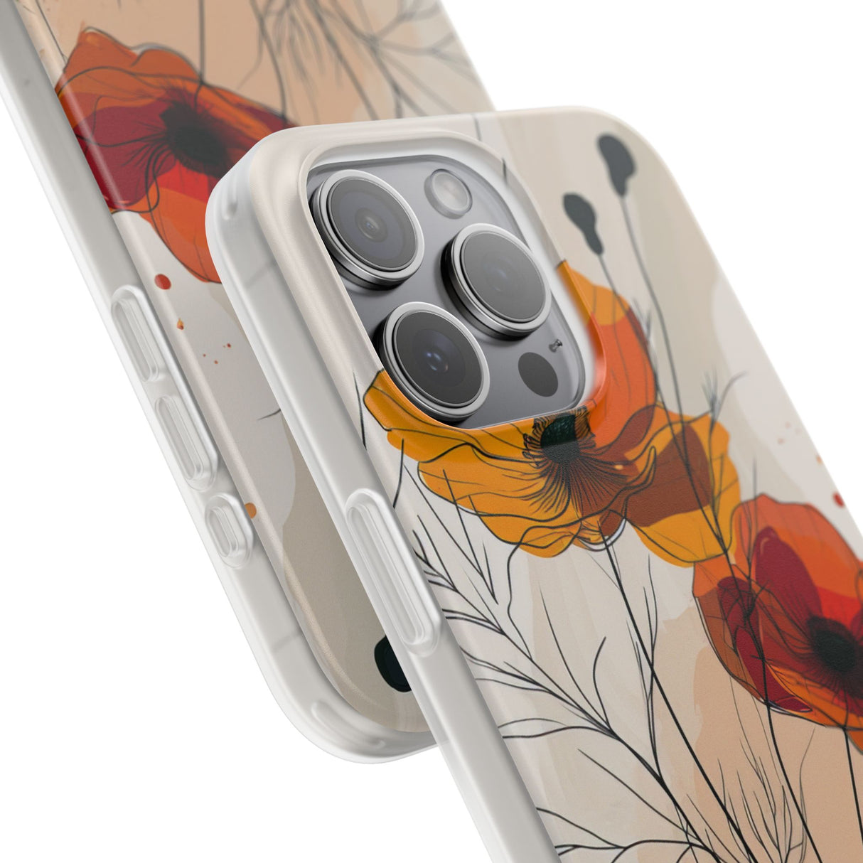 Feurige florale Abstraktion | Flexible Handyhülle für iPhone