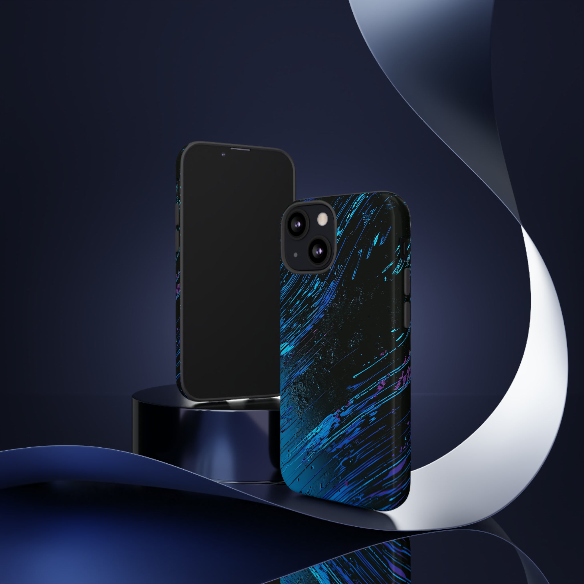 Cyber Stream: Digital Gradient - Protective Phone Case