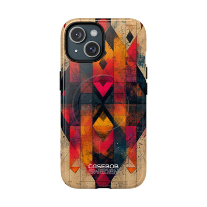 Fiery Symmetry Fusion iPhone 15 - Tough+