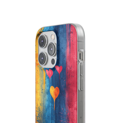 Hearts Watercolor Art - Flexi iPhone 14 Phone Case