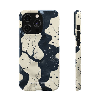 Organic Fluid Silhouettes with Cosmic Depth iPhone 14 - Slim Phone Case