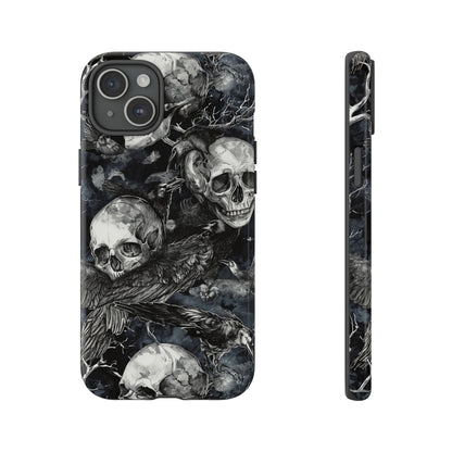 Skulls and Ravens Gothic - Protective Phone Case