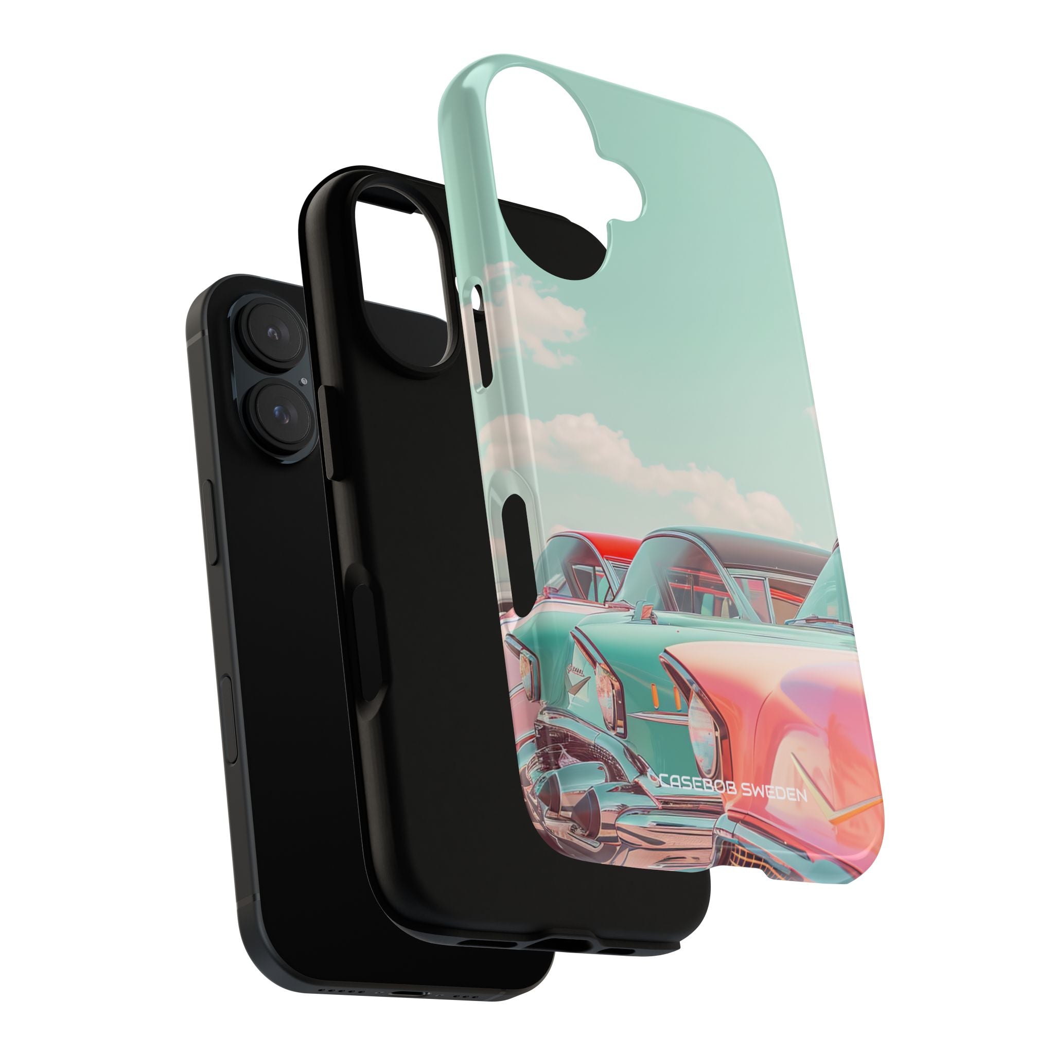 Vintage Turquoise Cars - Tough iPhone 16 Phone Case