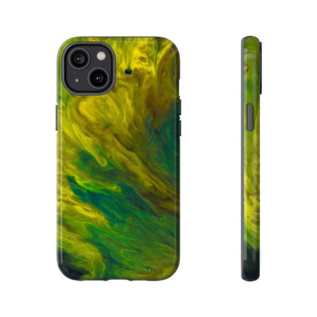 Neon Yellow Ink Art iPhone Case (Protective) iPhone 14 Plus Glossy Phone Case