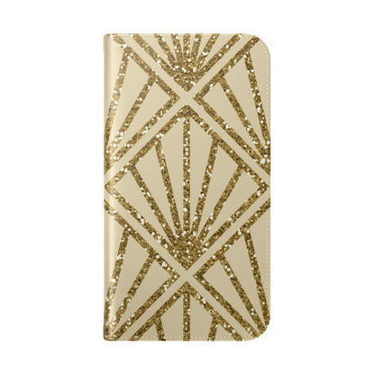 Golden Fan Sparkle - iPhone 15 Case - Wallet
