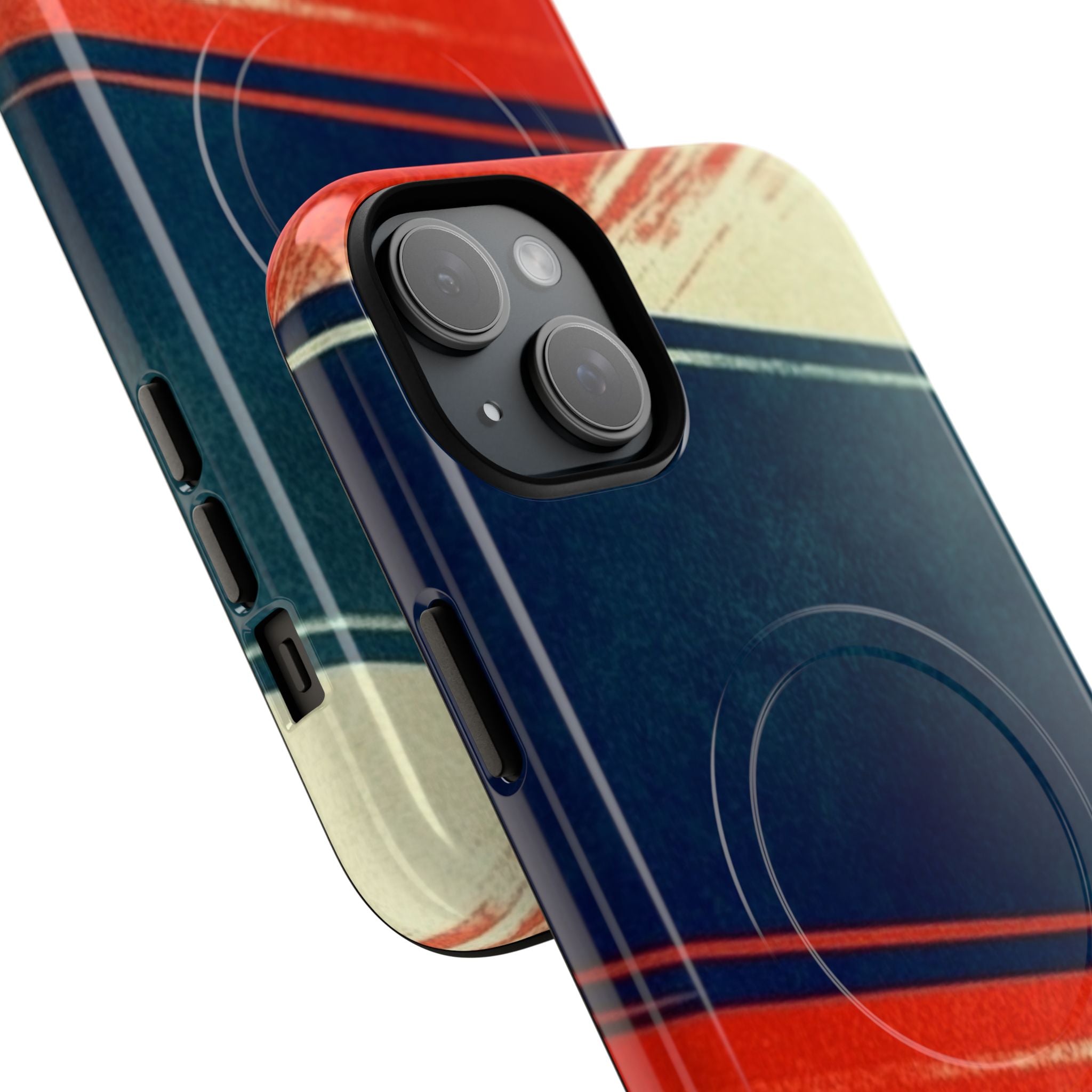 Blue Diagonal Motion iPhone 15 Plus Case - Tough+